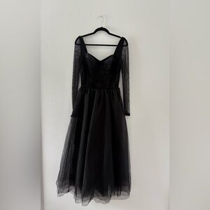 Elegant Black Long Sleeve Dress